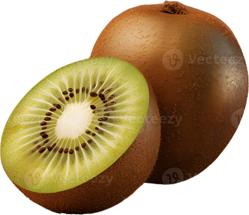 a half of a kiwia fruit