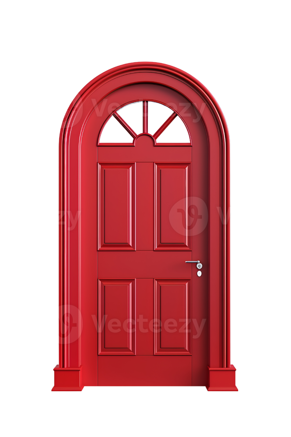 a red door on a white background
