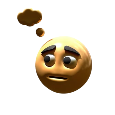 a smiley face with a thought bubble above it