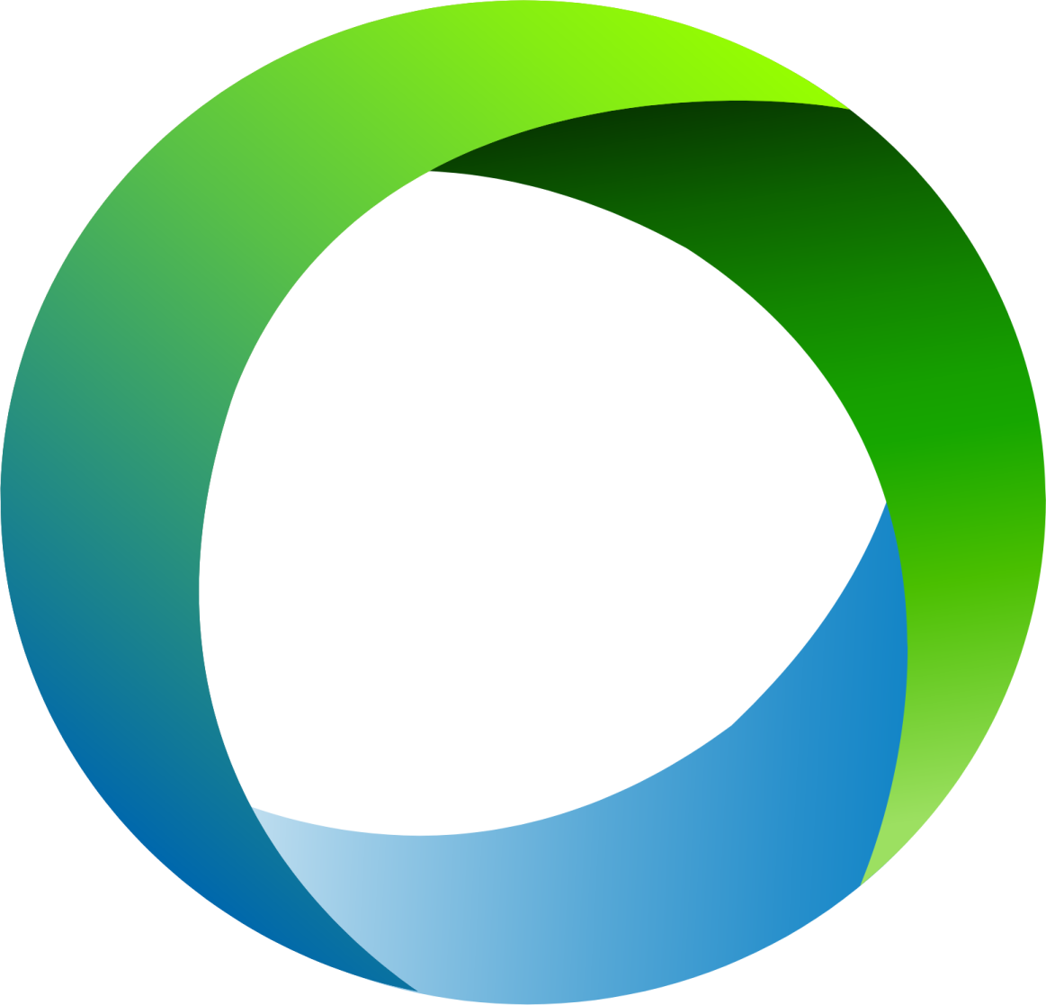 a green and blue circle logo