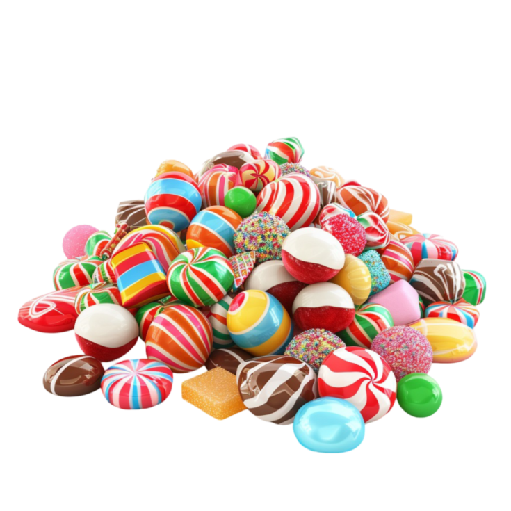 a pile of colorful candy candis