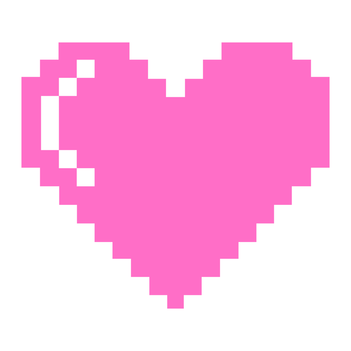 a pink heart pixeled in the shape of a pixel