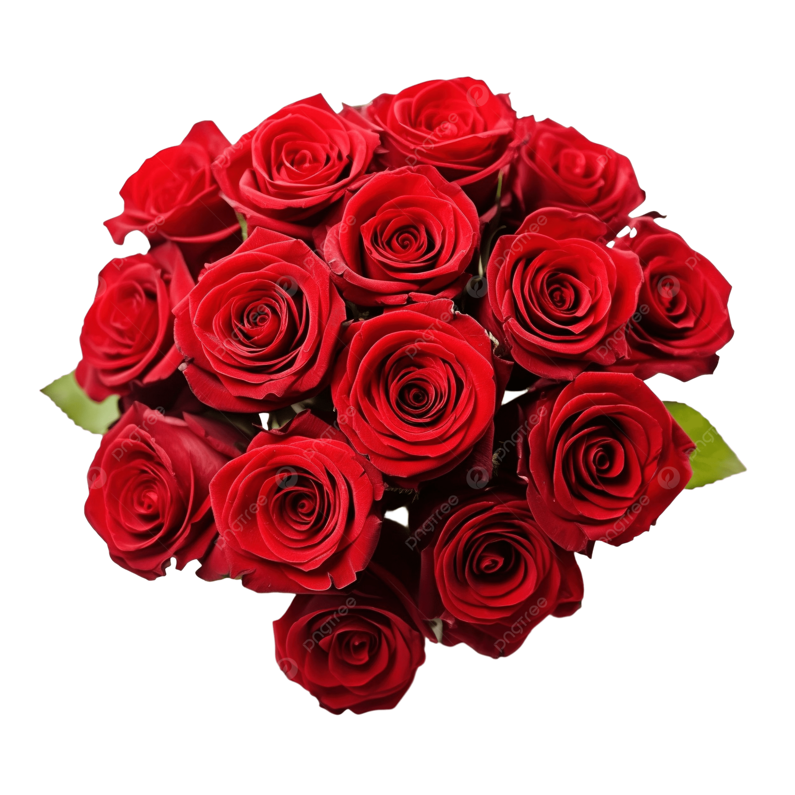 a bouquet of red roses on a white background