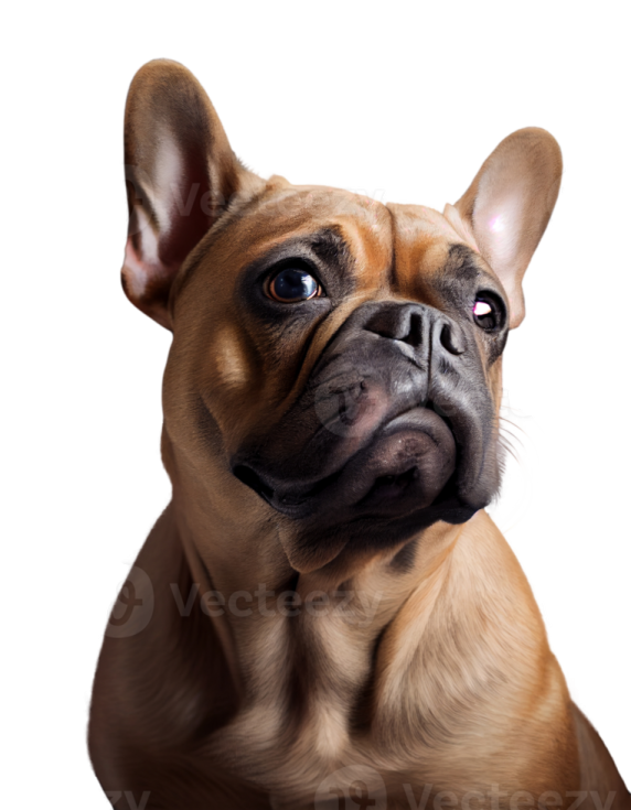 a small brown dog looking up at the camera