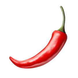 a red chili on a white background