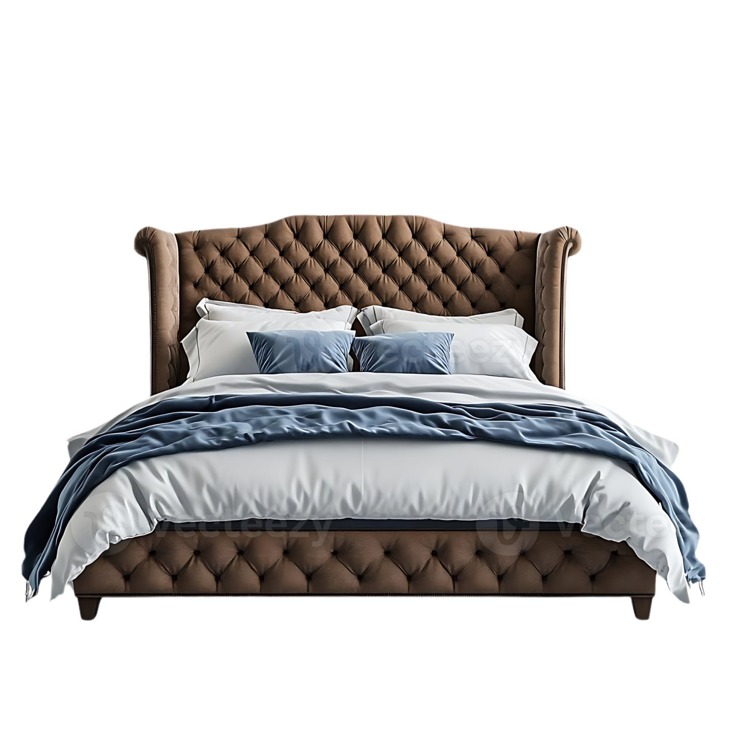 an image of a bed with pillows on it