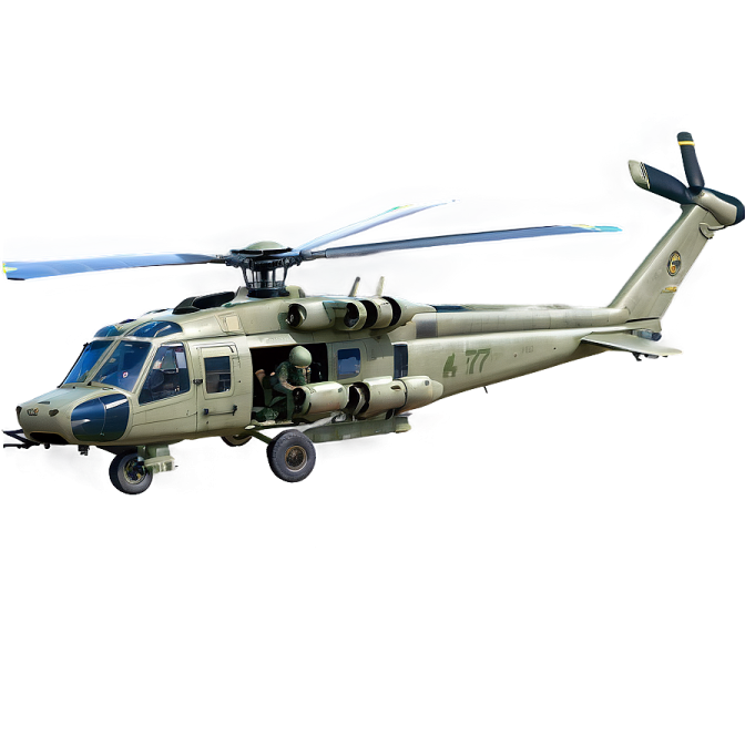 a military helicopter flying in the sky