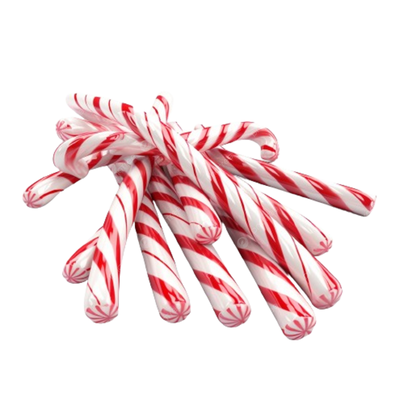 a bunch of red and white candy sticks