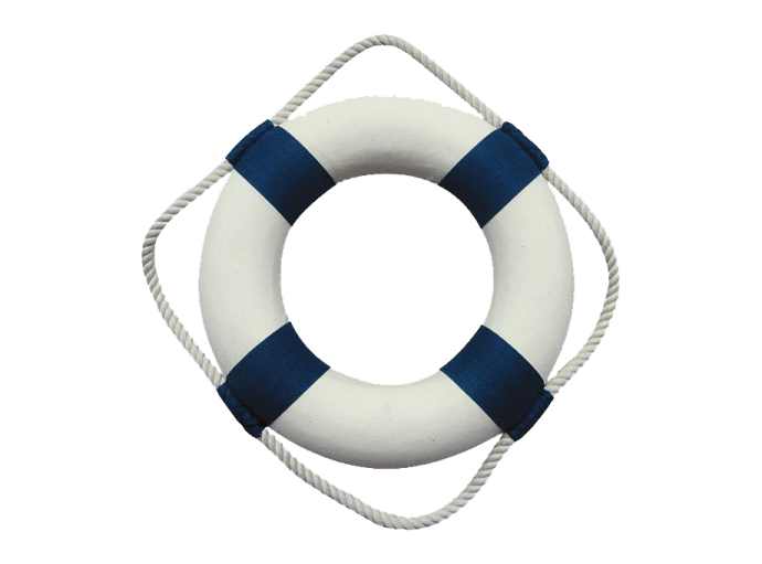 a white and blue life ring