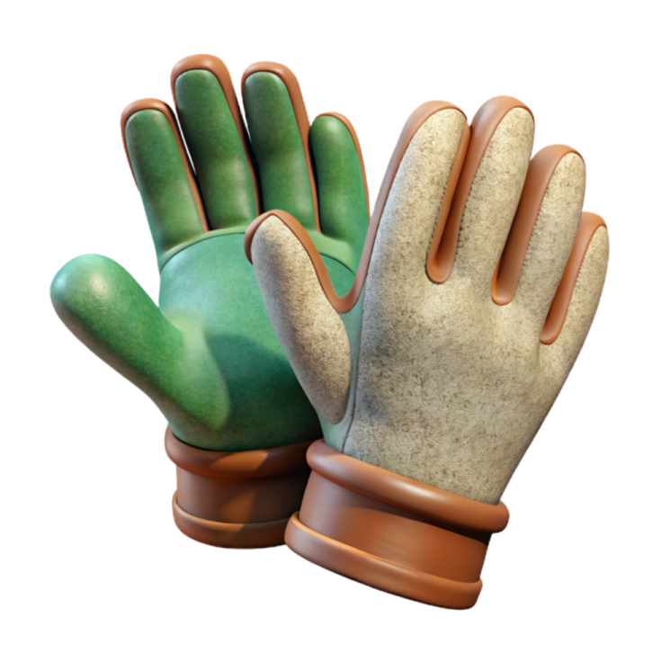 a pair of gardening gloves on a white background
