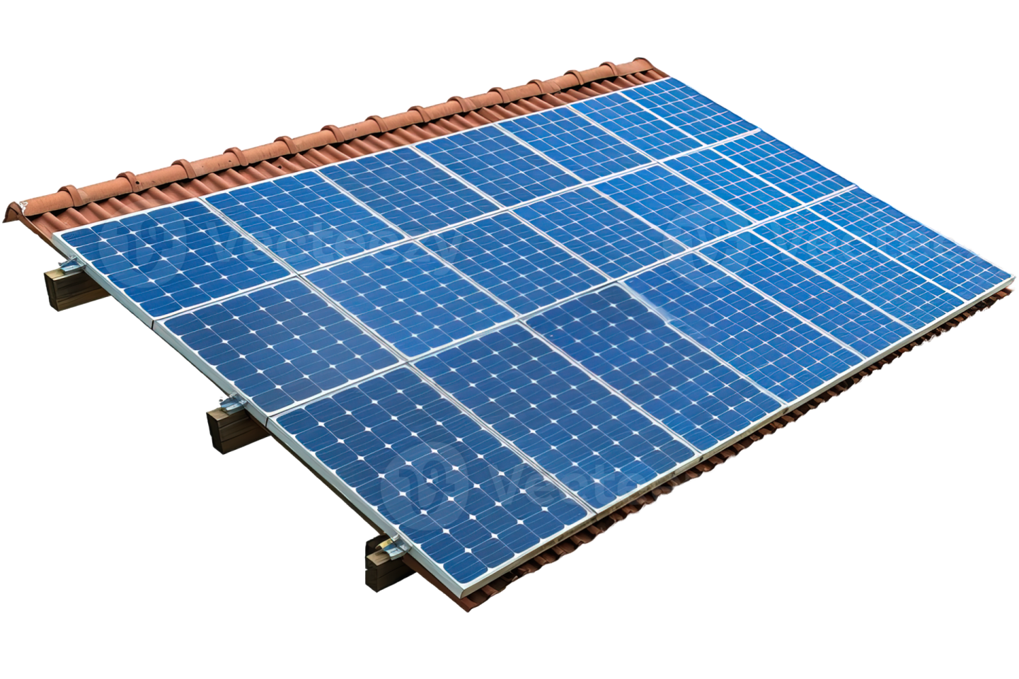 a roof with solar panels on it