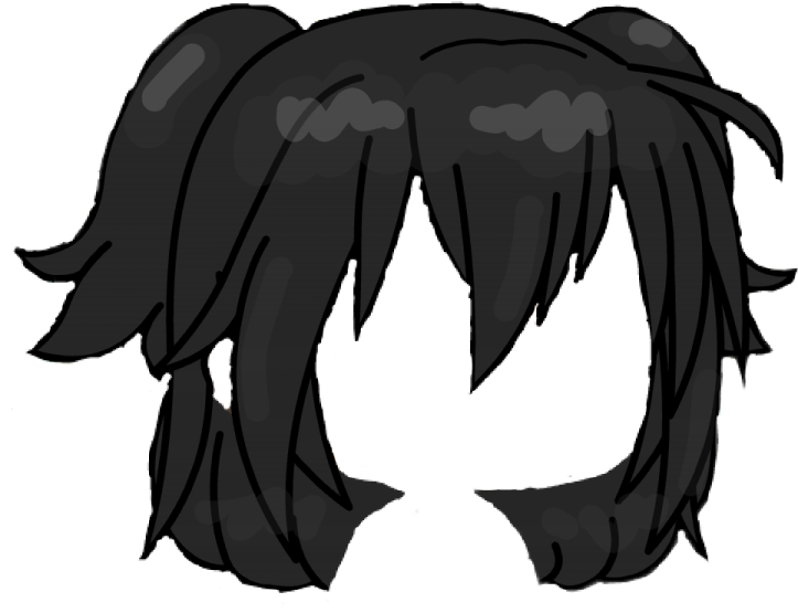 a black and white drawing of a girl with long hair