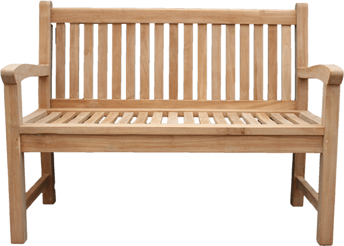 a wooden bench on a white background