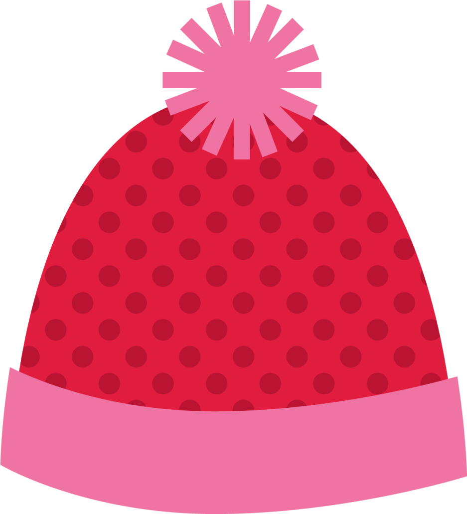a red hat with polka dots on it