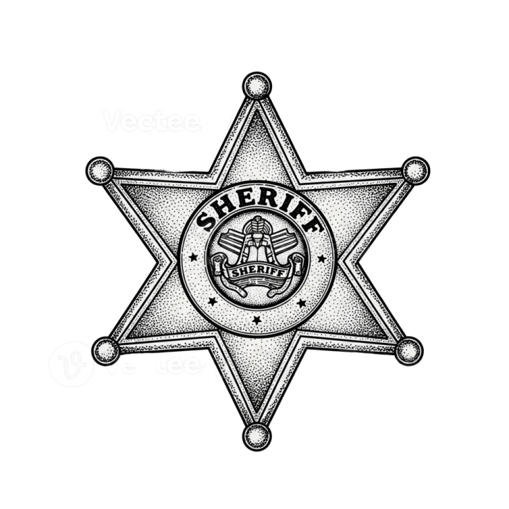 a police badge with the words sheriff on it
