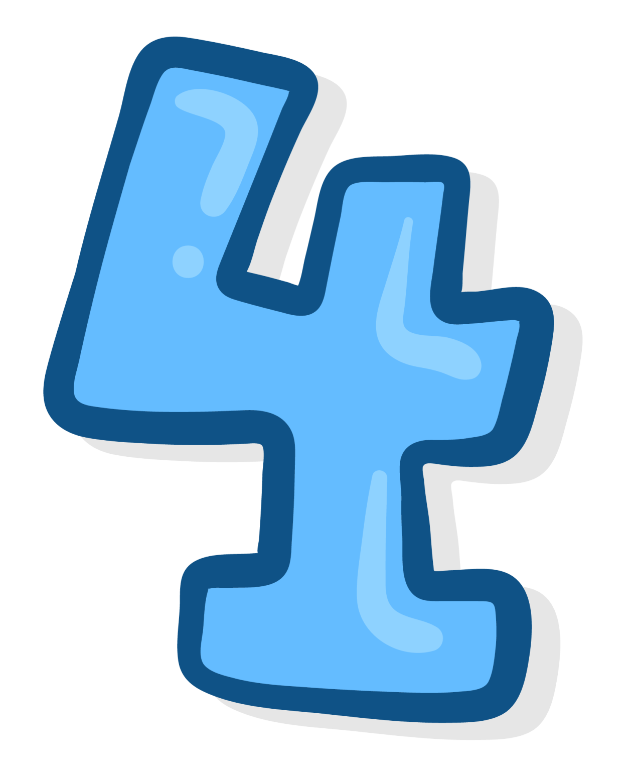 a blue number 4