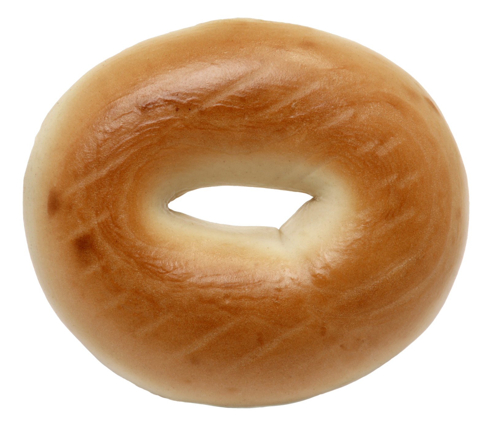 a close up of a bagel on a white background