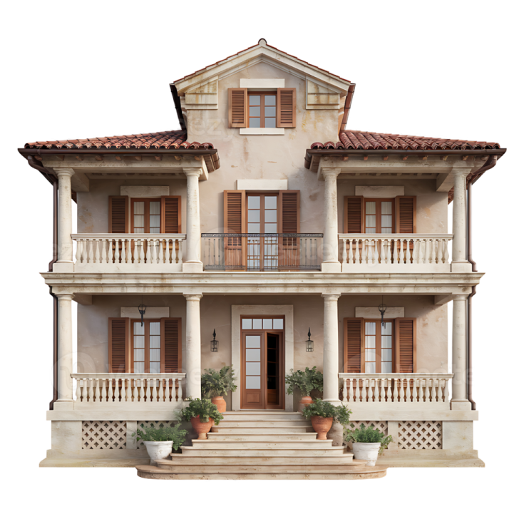 a model of a house on a white background