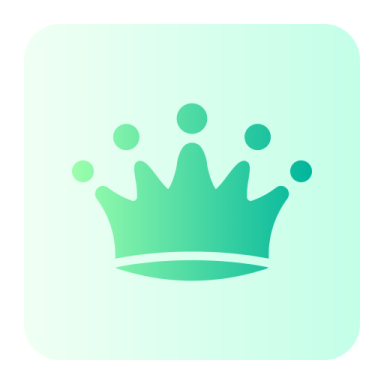 a green crown on a white background