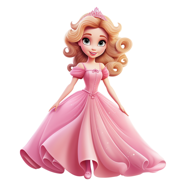 the disney princess doll is wearing a pink dress and tia