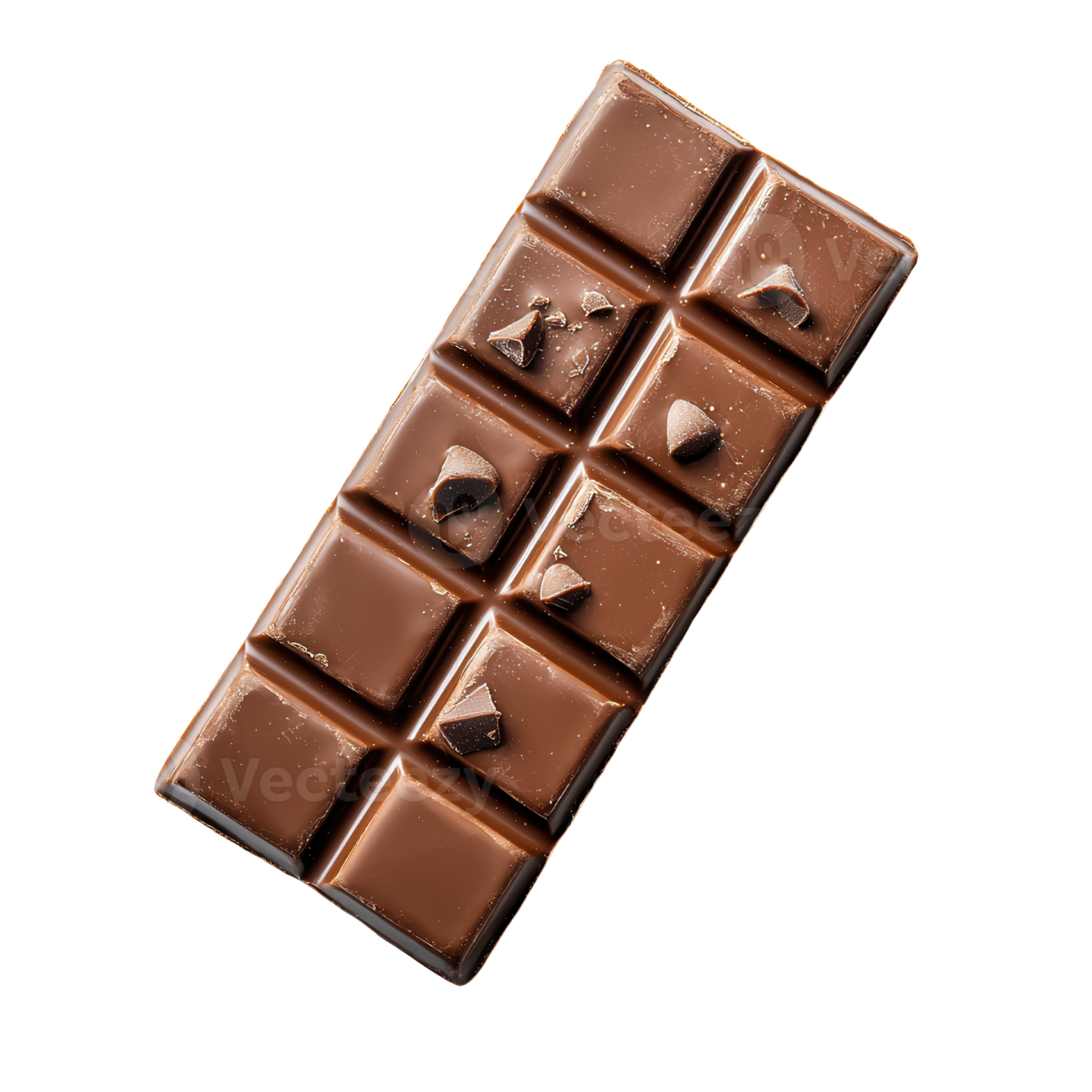 a bar of chocolate on a white background