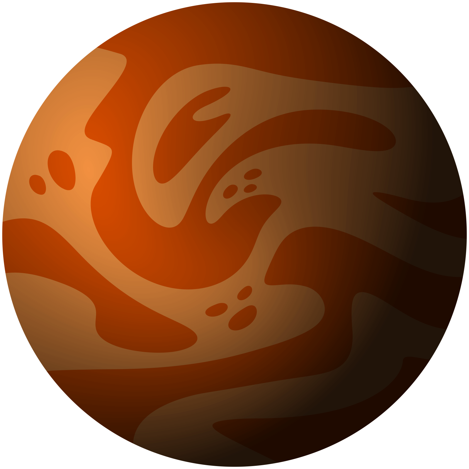 an image of a red and brown planet