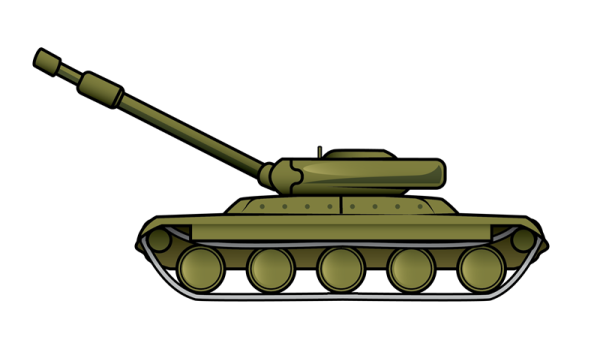 a cartoon tank on a white background
