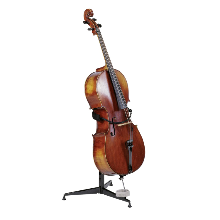 a cello sitting on top of a stand