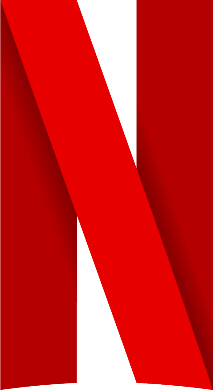 a red letter n with a white background