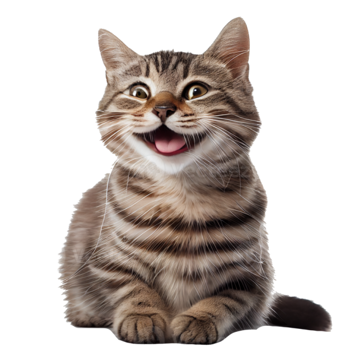 a cat with its mouth open and tongue out