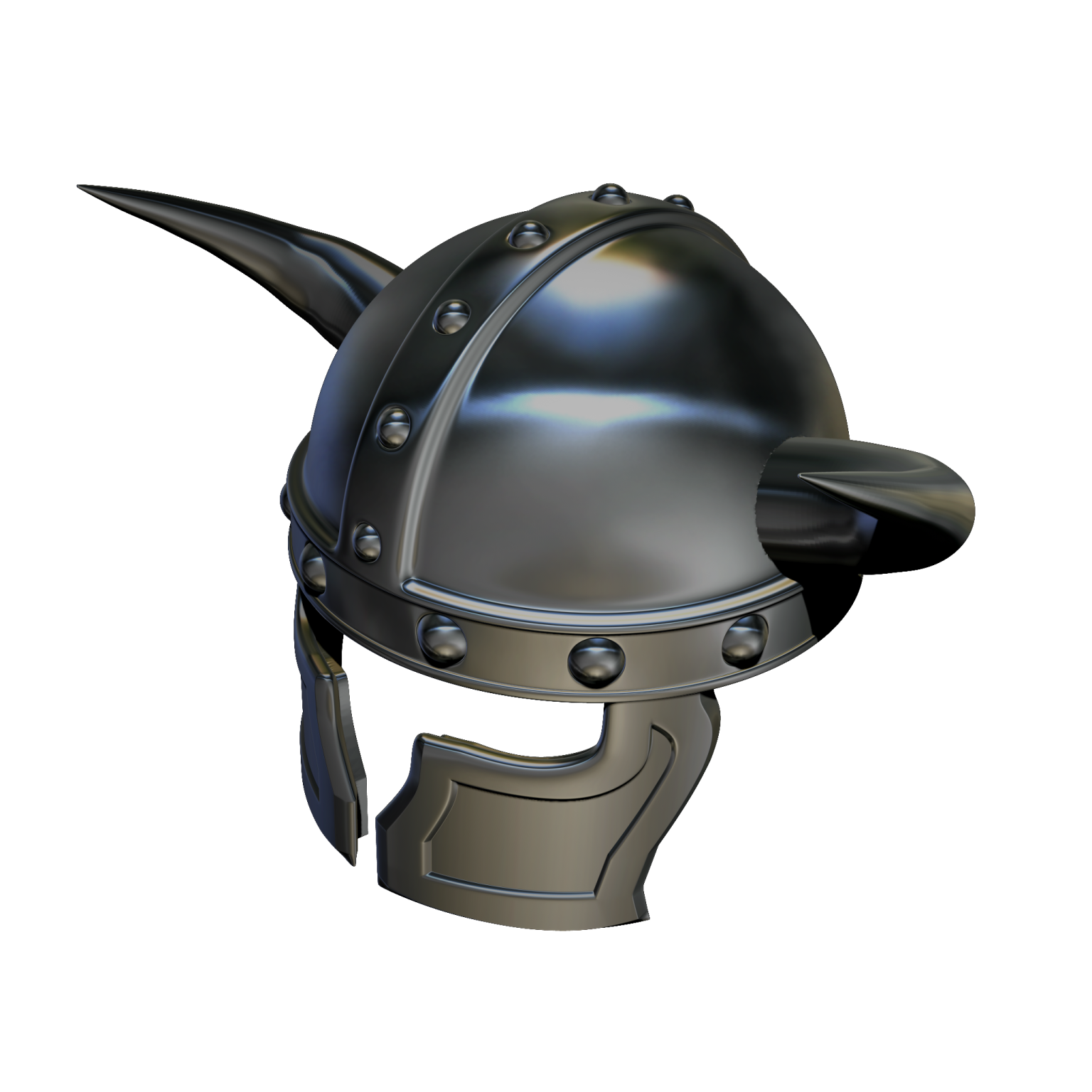 a helmet with horns on it