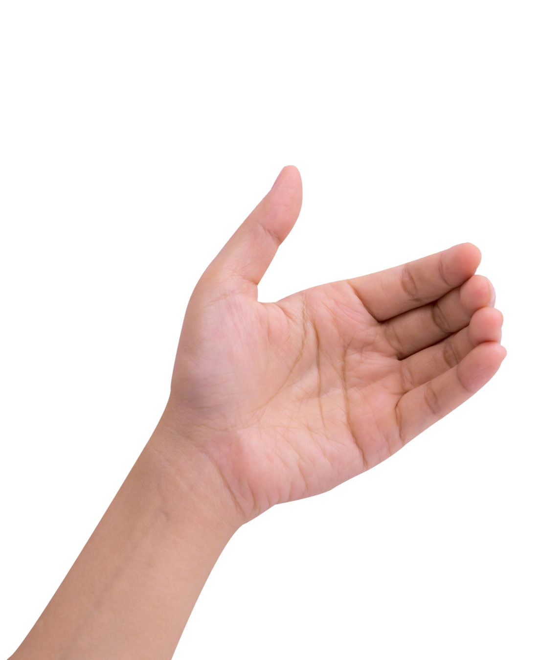 a person holding their hand up in the air