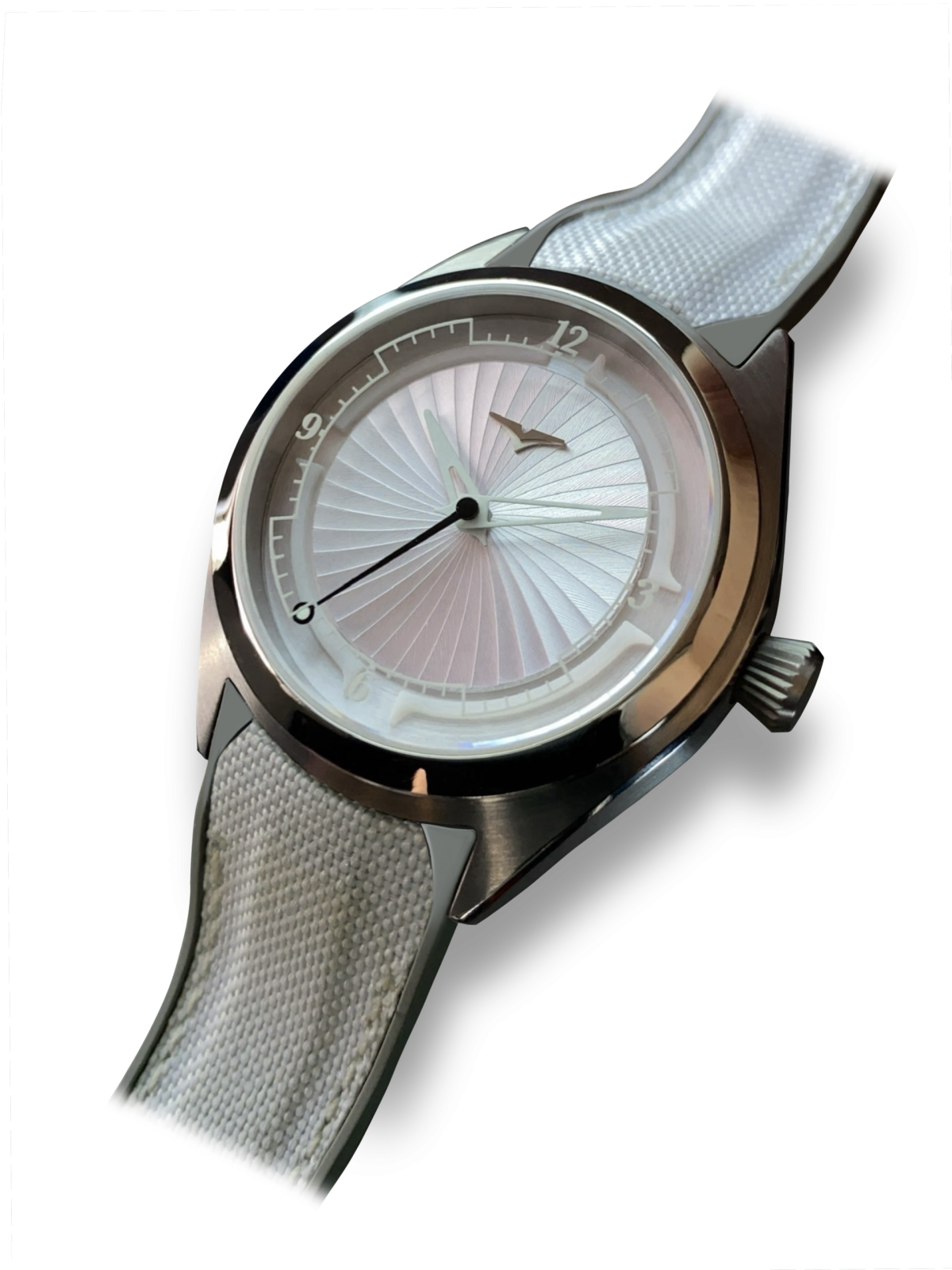 a watch with a white dial on the face