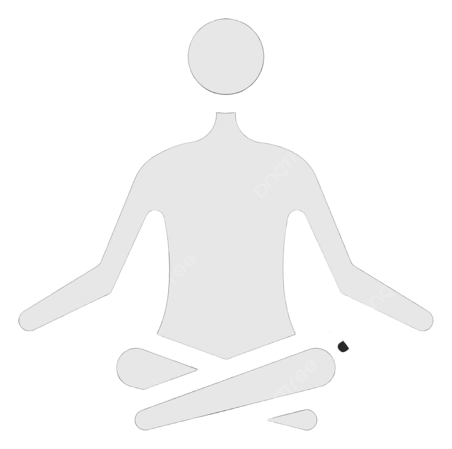 a black and white silhouette of a person meditating