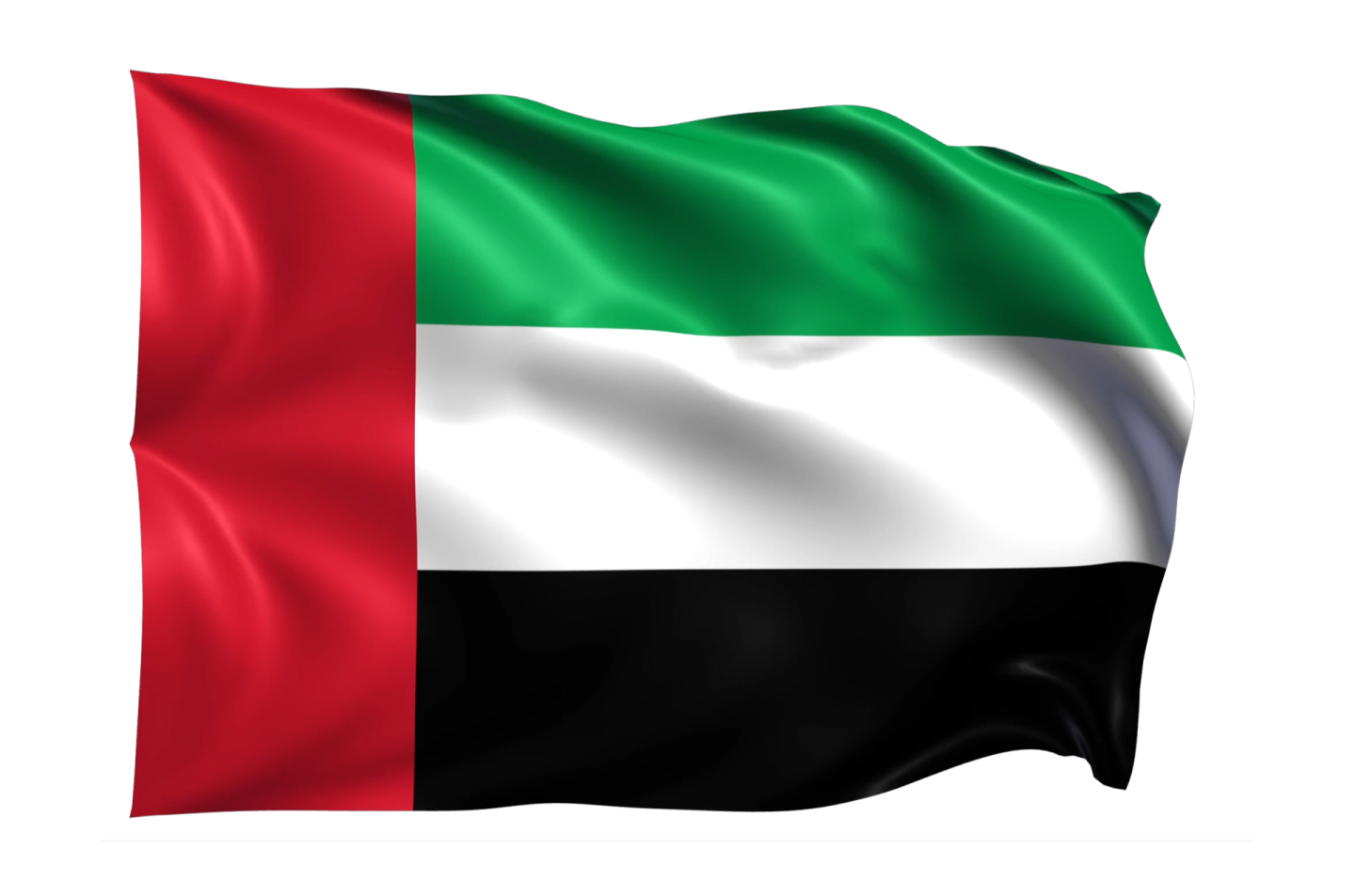 the uae flag is waving in the wind