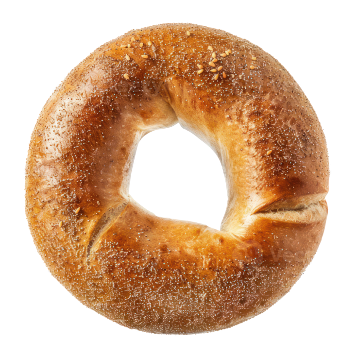 a bagel on a white background