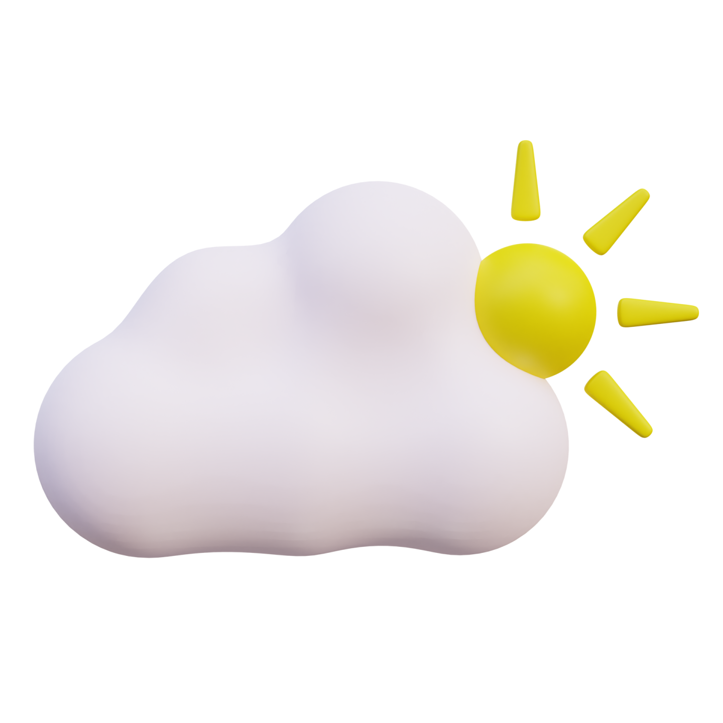 a white cloud with a yellow sun on it