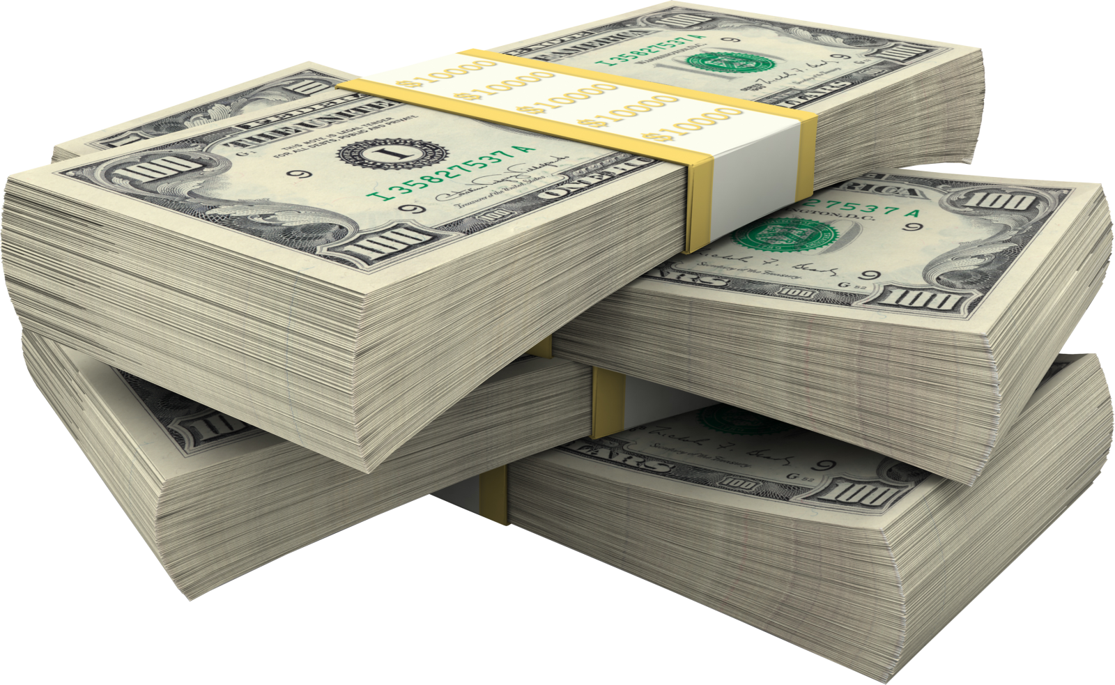 a stack of money on top of each other stacks