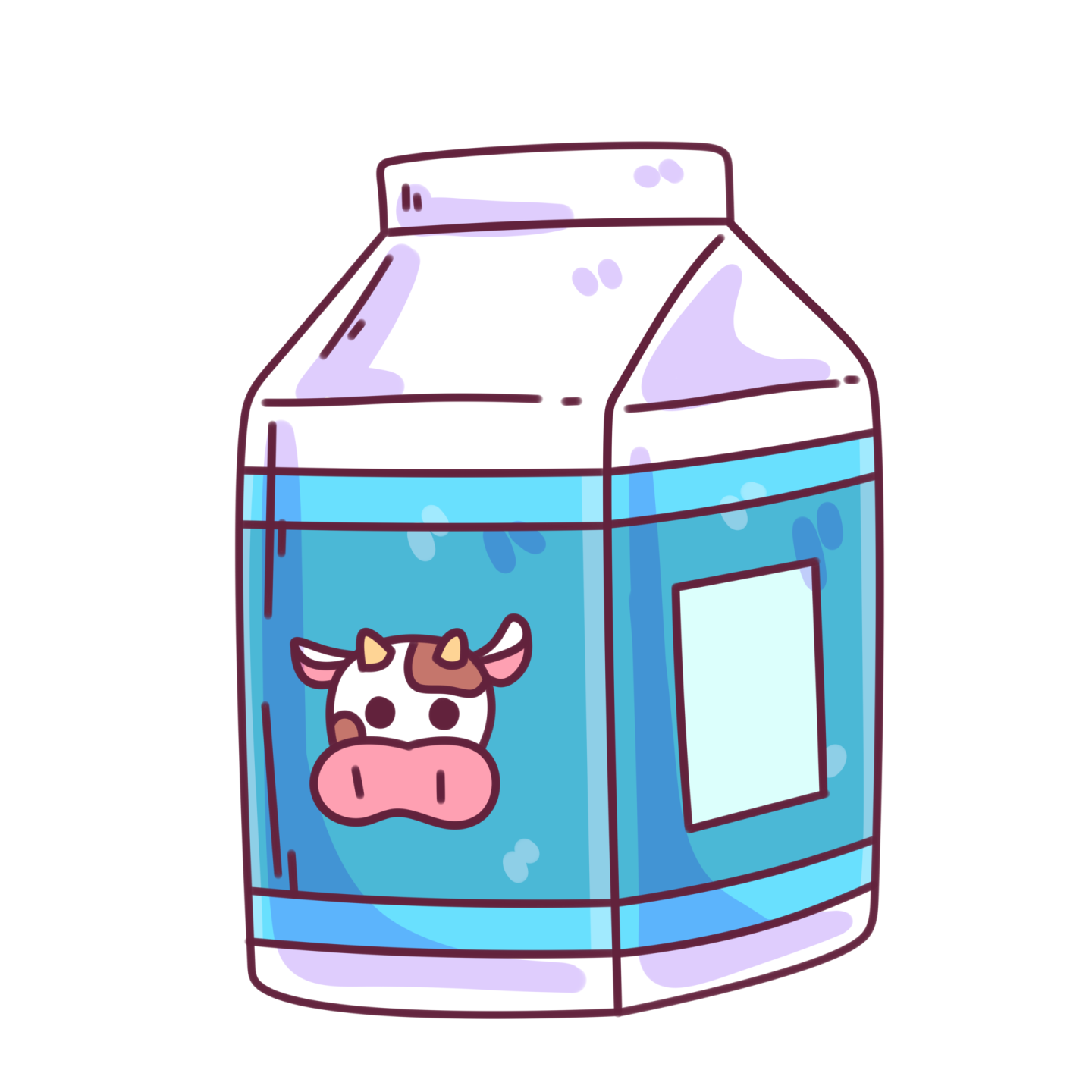 a bottle of milk with a cow face on it
