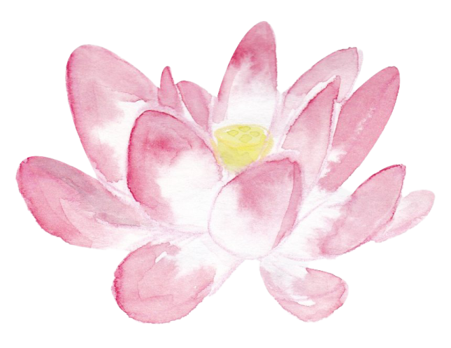 a watercolor painting of a pink lotus flower