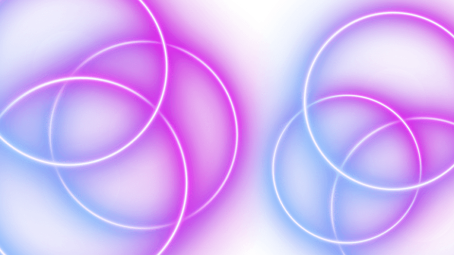 a pink and blue abstract background with circles