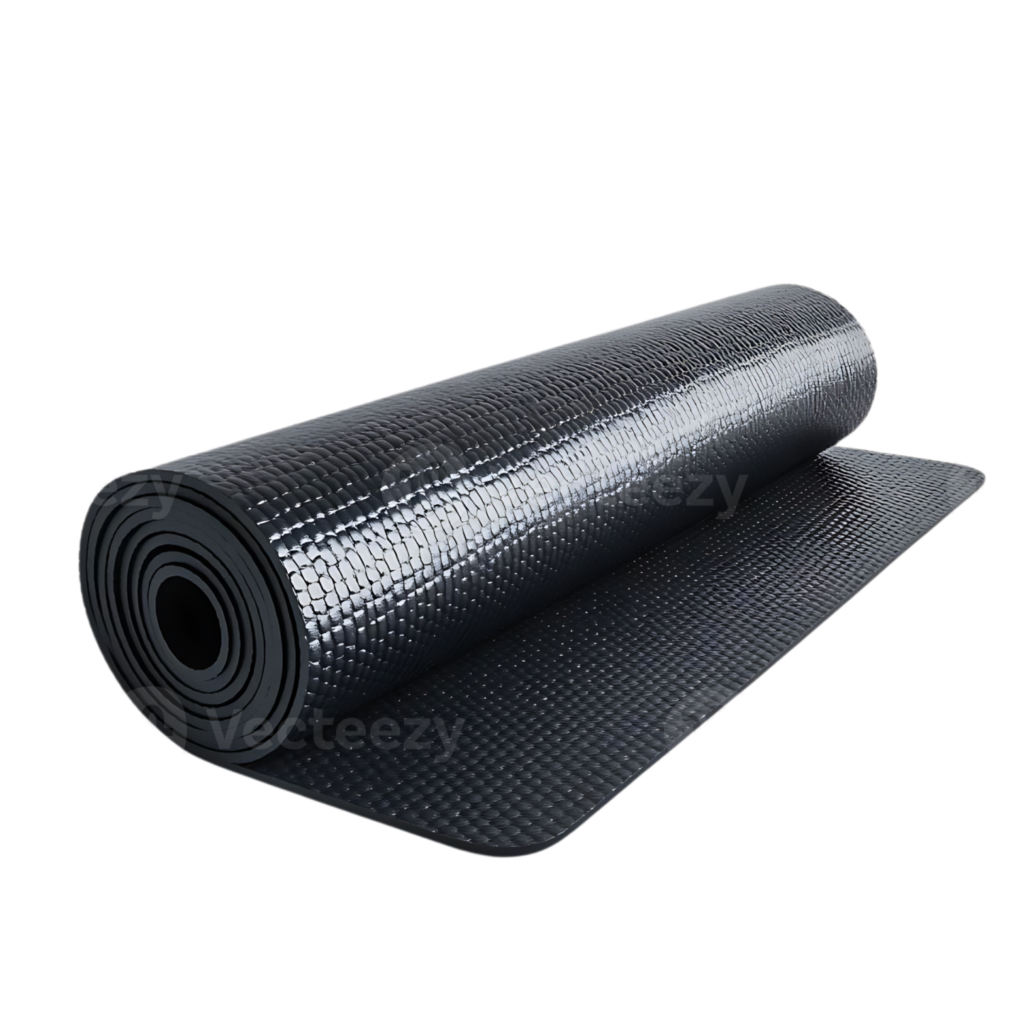 a black yoga mat on a white background