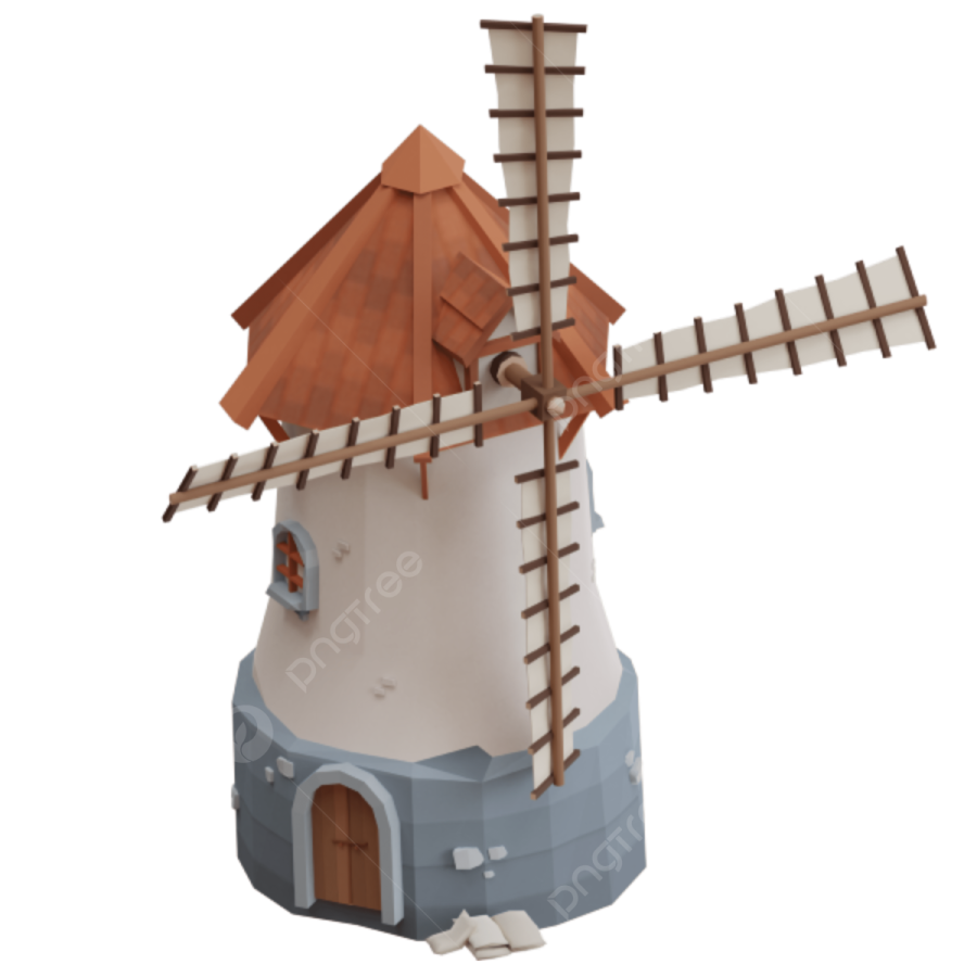 an old windmill with a wooden roof