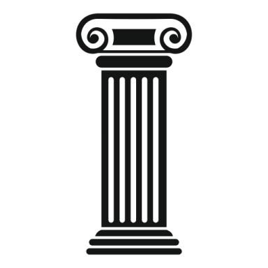 a black and white icon of a column