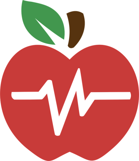 a red apple with a green leaf on top