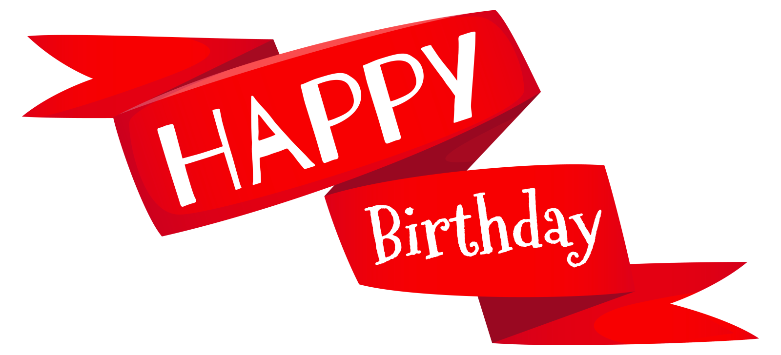 a red ribbon with the words happy birthday on it