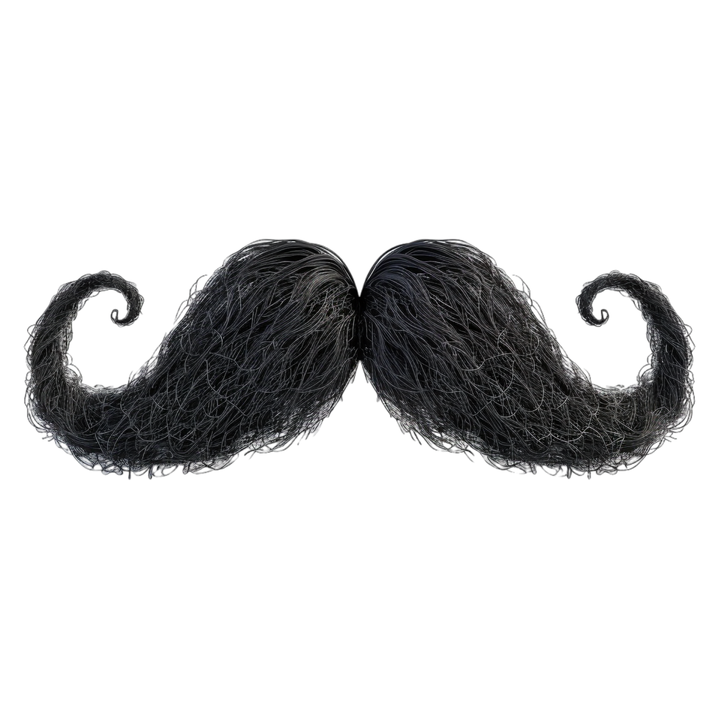 a black mustache on a white background
