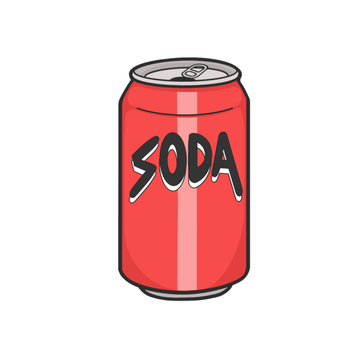 a can of soda with the word soda