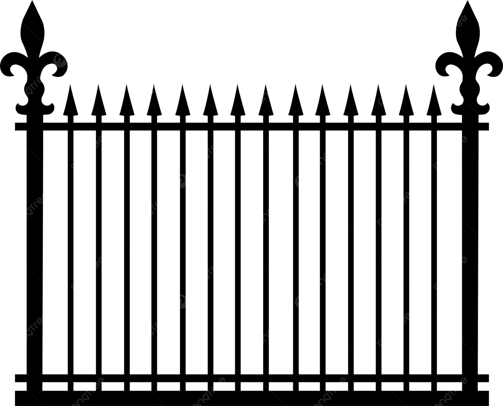 a black and white silhouette of a fence