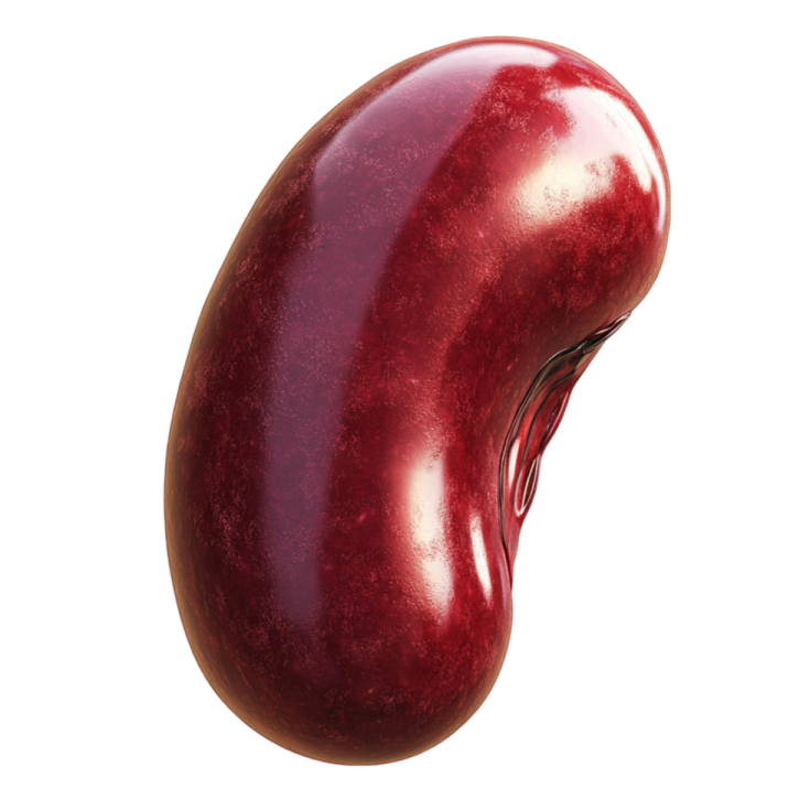 a red egg on a white background